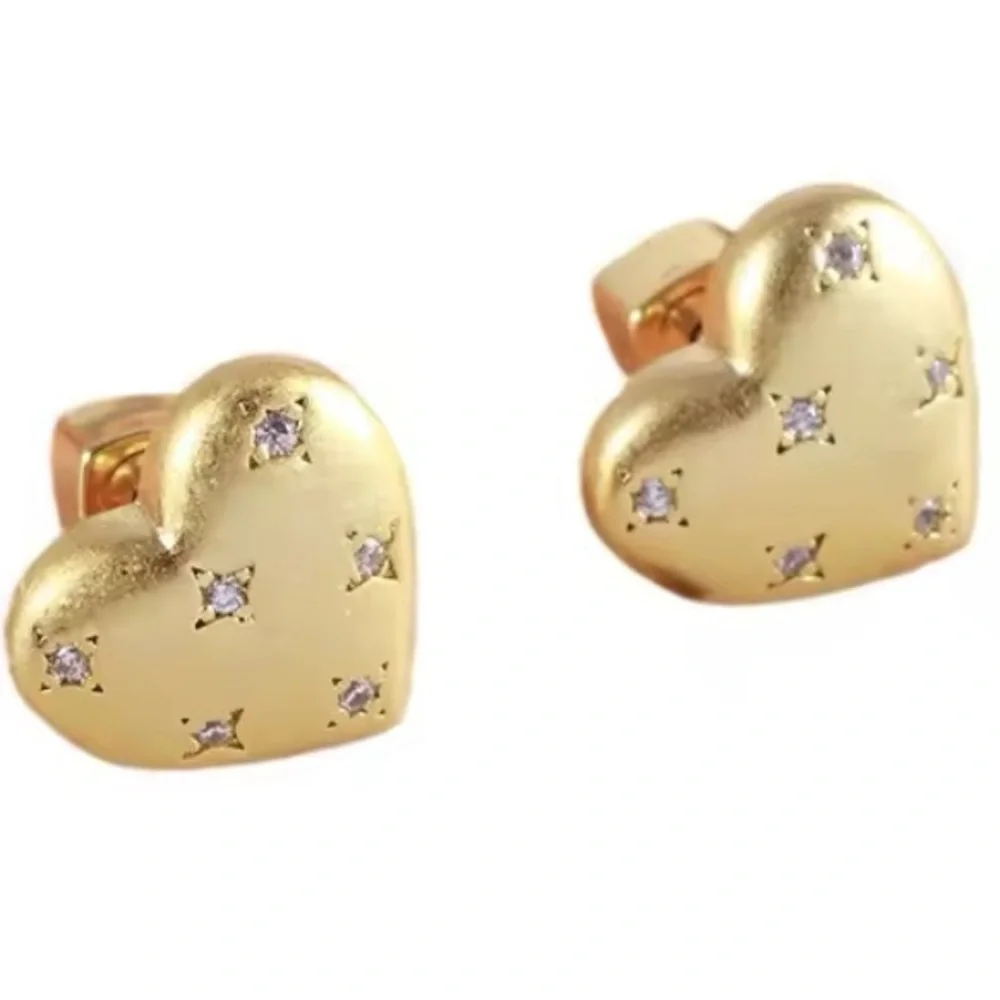 KATE SPADE ♠️ NEW YORK My Precious Heart Gold Crystal Earrings - Picture 3 of 6